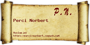 Perci Norbert névjegykártya